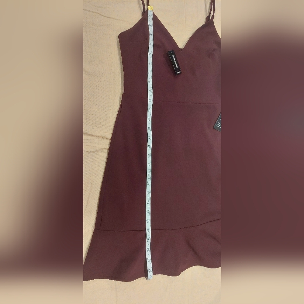 Express Burgundy Strapless Dress - Picture 7 of 8